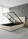 Cumpara ieftin Pat Star 180x200 cm Lada Depozitare Tapitat Catifea Crem G28