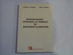 MICRONUTRIENTI VITAMINICI SI MINERALI IN SUPLIMENTE ALIMENTARE - Gabriela GARBAN * Zeno GARBAN
