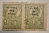 Rom&acirc;nia 1920 Ferdinand 5 bani MNH supra tipar răsturnat