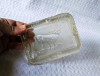 Veche scrumiera romaneasca din sticla cu cerb, scrumiera motive vanatoresti