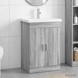Cumpara ieftin Set de mobilier pentru baie Sonoma gri 61 x 40 x 84,5 cm