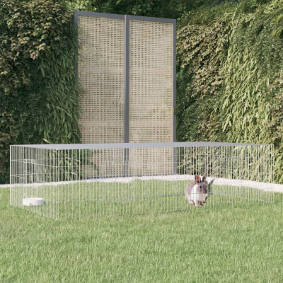vidaXL Cușcă pentru iepuri, 2 panouri, 220x110x55 cm, fier galvanizat foto