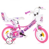 Cumpara ieftin Bicicleta pentru copii Fairy DB-124RSN-09FY Dino Bikes, 12 inch, culoare roz cu alb for Your BabyKids
