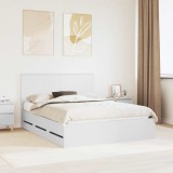 Cumpara ieftin Cadru de pat cu sertar Alb 150 x 200 cm Lemn Ingineresc