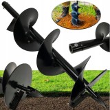 Burghiu pamant calitate premium 20 cm x 80 cm, pentru motoburghiu, varf rasucit, Verke