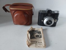 # Aparat foto vintage Agfa Clack - 620 (format 6x9 cm) + etui original + instructiuni