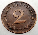 2.882 GERMANIA 2 REICHSPFENNIG 1938 D, Europa, Bronz
