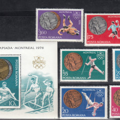 ROMANIA 1976 LP 923 LP 924 MONTREAL SERIE+ COLITA DANTELATA MNH