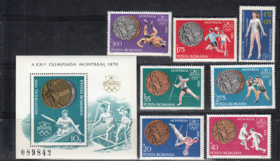 ROMANIA 1976 LP 923 LP 924 MONTREAL SERIE+ COLITA DANTELATA MNH foto