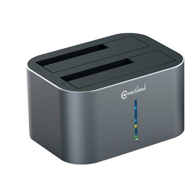 Stație de andocare, Connectland DOCK-CNL-GDPD07T-SIL, Docking Station, USB V 3.0 pentru hard disk SATA 3,5 inchi/2,5 inchi gri foto