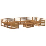 vidaXL Set de canapele de exterior 10 pcs natural Lemn Solid de Acacia 3383867