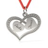 Pandantiv Argint 925 Damă Atcom Mirific Hearts, Fără Pietre, Snur, 30mm, Argintiu, Cadou Valentine&#039;s Day/Aniversare
