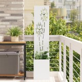 Ghiveci de Grădină cu Panou Decorativ Alb 32 x 140 cm