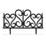 Set 4 panouri gard decorativ flexibil pentru gradina, PVC negru 60x33 cm