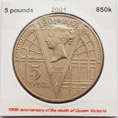 1846 Marea Britanie UK Anglia 5 Pounds 2001 Queen Victoria km 1015