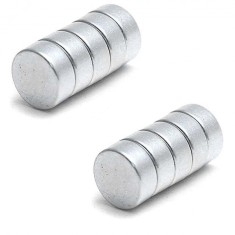 Set 10 magneti foarte puternici, gri, disc, simplu, 15 mm X 5 mm