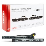 Lumini de zi DRL 523HP Mini AMiO, 4xLED SMD 1,5W pe lampa, 1200 lm, 12W, 12/24V, 216 x 22 x 60 mm, omologare RL00 E4, rezistente la apa