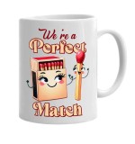 Cana alba personalizata We are a perfect match Model 1, INOVATIX&reg;. 330ml, Oem