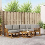 vidaXL Set de canapele de exterior 7 pcs Gri natural și deschis 3366669