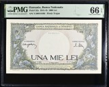 1000 lei Mai 1944 PMG66 UNC bancnota gradata, Litera