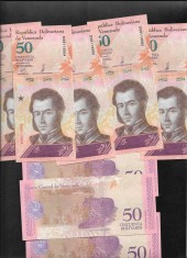 Venezuela 50 bolivares bolivari 2018 aunc/unc pret pe bucata