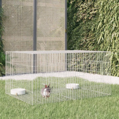 vidaXL Cușcă pentru iepuri, 2 panouri, 110x79x54 cm, fier galvanizat