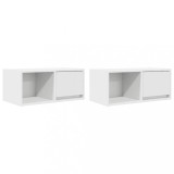 Cumpara ieftin Dulapuri TV 2 buc Alb 60x31x25,5 cm Lemn prelucrat