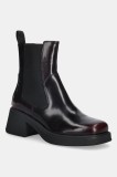 Vagabond Shoemakers ghete chelsea de piele DORAH culoarea bordo, cu toc drept, 5642-004-54