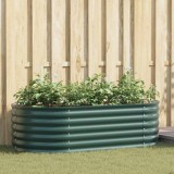 Cumpara ieftin Strat &icirc;nălțat de grădină Verde 160 x 80 x 44 cm Oțel