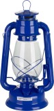 Lampa cu petrol retro albastra, 300 mm, din metal si sticla