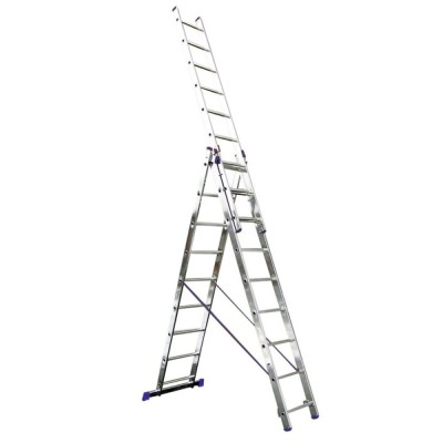 Scara aluminiu 6609, adaptabila, 3 x 9 trepte, inaltime 5.69 m, 150 kg foto