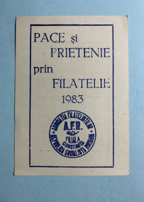 Calendar 1983 asociația filateliștilor filiala Constanța