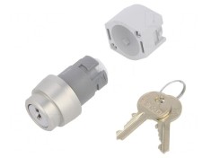Comutator Rotativ cu Cheie 22mm 2 Pozi?ii Argintiu foto