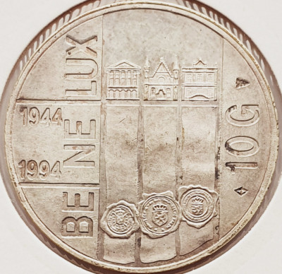 1935 Olanda 10 Gulden 1994 Beatrix (BE-NE-LUX Treaty) km 216 argint foto