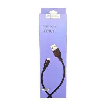 CABLU DE DATE RO&amp;amp;MAN RX10T, USB LA TYPE-C, 2A, 1M, NEGRU, BLISTER foto
