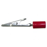 Bornă crocodil 10A max. 7,9mm roșie