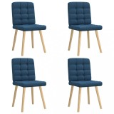 VidaXL Scaune de bucătărie, 4 buc., albastru, material textil