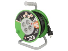 Prelungitor alimentare KEL 3x1,5mm2 bobinat 4 prize PVC negru