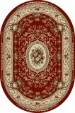Covor Oval Model Lotos 568-210, Marime 80 x 150 cm, Grena, Rosu, Inaltime Fir 8 mm, Antialergic, Polipropilena, Living, Dormitor, Sufragerie, Birou