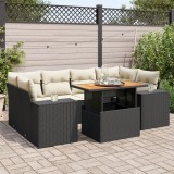Cumpara ieftin Gossi set canapele de gradina cu perne, 7 piese, negru, poliratan
