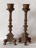 Pereche de sfesnice din bronz, stil Gotic