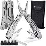 Unealta Multifunctionala 13 in 1 Inox cu Husa: Cutit, Cleste, Surubelnita + 11 Biti - Briceag Universal Camping, Pescuit, Drumetii