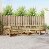 vidaXL Set de canapele de exterior cu pernă 6 pcs Alb și Bej 3386207