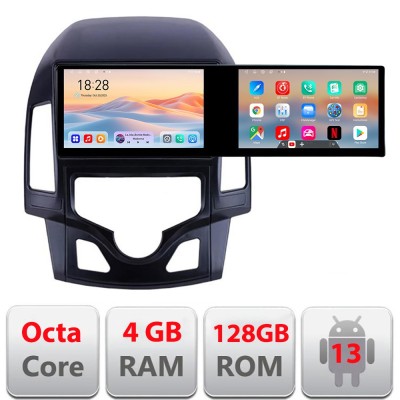Navigatie Hyundai I30 2009-2012 clima automata Kit-i30automatic Edotec 2 ecrane 8 core 4+128 21.6 inch Incell android Wifi 5Ghz gps internet et CarSto foto