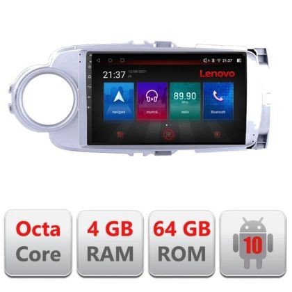 Navigatie Toyota Yaris 2010-2018 E-YARIS10 Octa Core cu Android Radio Bluetooth Internet GPS WIFI DSP 4+64GB 4G CarStore Technology
