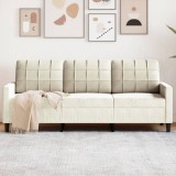 vidaXL Canapea cu 3 locuri, crem, 180 cm, catifea 4007642