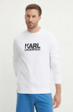 Karl Lagerfeld hanorac de bumbac barbati, culoarea alb, cu imprimeu, 543917.705091