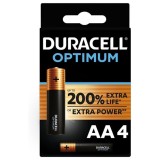 Duracell-Optimum 200 Baterii Alcaline Aa LR6 - 4 Bucăți