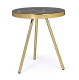 Cumpara ieftin Masuta otel auriu negru Kesar 40x40.5 cm