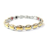 Bratara magnetica din otel inoxidabil, silver-gold, model SY081J